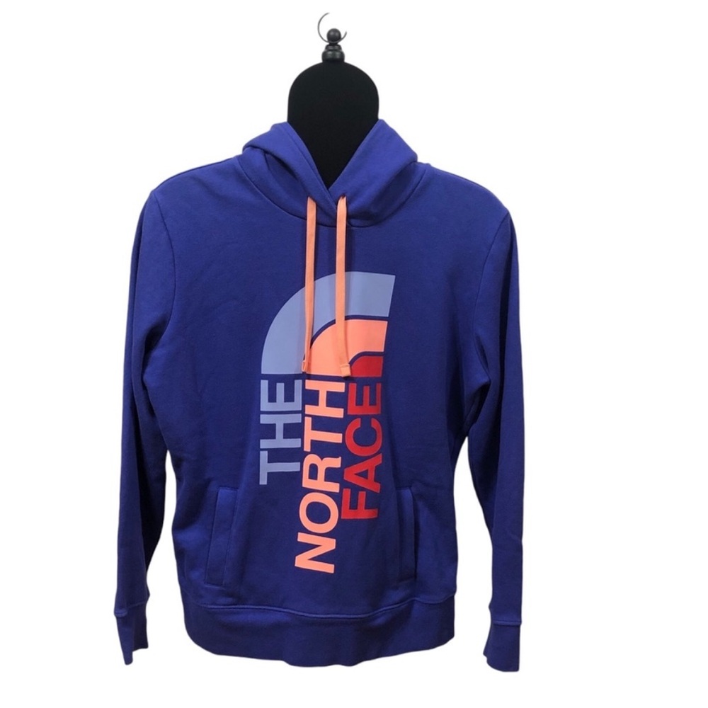 THE NORTH FACE Women’s Periwinkle Hoodie with Peach blue Logo Accents size Large